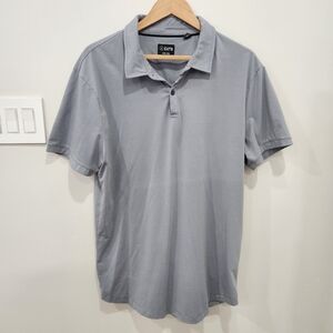 Cuts Curve Hem Polo Shirt Short Sleeve Super Soft Cotton Gray Mens Size XXL
